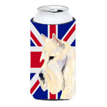 Terrier sco?ian de gru cu engleza Union Jack, steag britanic Tall Boy, izolator pentru bauturi Hugger SS4972TBC