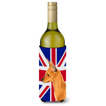 Min Pin cu engleza Union Jack steag britanic sticla de vin izolator pentru bauturi Hugger SS4908LITERK