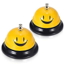 2Pcs Call Bell, Service Bell for The Porter Kitchen Restaurant Bar Classic Concierge Hotel (3.35 Inch Diameter)