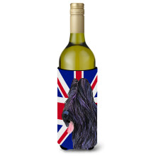 Briard cu izolator pentru bauturi pentru sticla de vin, steagul britanic Union Jack englezesc Hugger SS4931LITERK