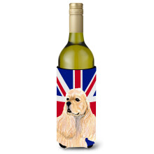 Cockerspanielibuff ja Englanti Union Jack British Flag -viinipullon juomaeriste Hugger SS4964LITERK