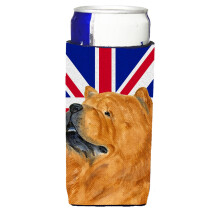 Chow Chow ja Englanti Union Jack British Flag Ultra -juomaeristeet ohuille tölkeille SS4944MUK