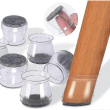 16pcs Extra Small Silicone Chair Leg Floor Protectors with Felt Chair Leg Caps Furniture Table Feet Covers