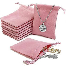 30PCS Pink Velvet Jewellery Pouches, Small Gift Soft Velvet Drawstring Storage Bags, Jewelry Wrap Gift Bags for Wedding, Party, Valentine's Day, Anniv