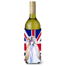 Shih Tzu cu izolator pentru bauturi pentru sticla de vin, steagul britanic Union Jack englezesc SS4907LITERK