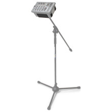 SMS150 Mixer Stand Holder SASMS150 - Solid Metal Mount for Any Microphone Stand, Custom Mixer Placement for XP150 Portable PA, Stage or Studio