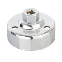 Steelman 64mm x 14 Flute Oil Filter Cap Wrench  3-8 inch Drive  Low-Profile Design for Confined Space
