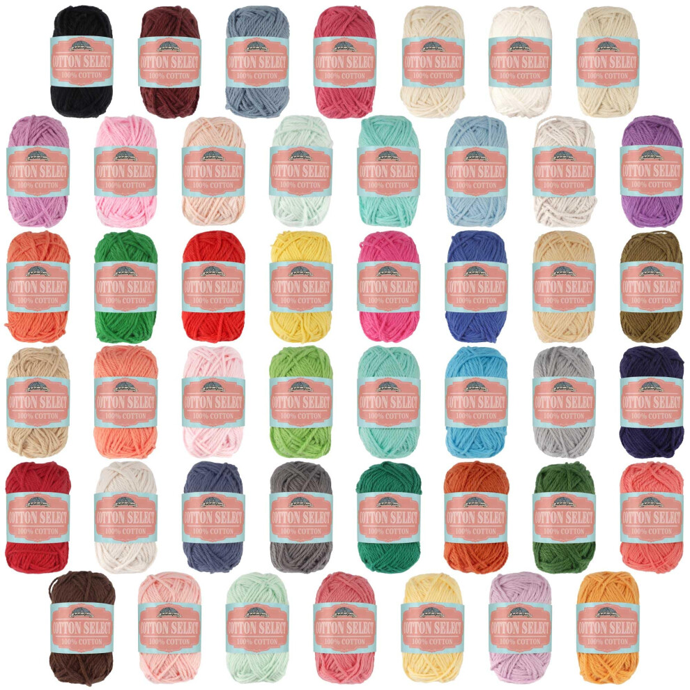 JubileeYarn Cotton Select Bonbon Yarn - Variety Pack - 10x10g Mini Ball - 1 Pack