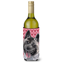 Akita Hearts Love and Valentine's Day Sticla de vin Izolator pentru bauturi Hugger SC9484LITERK