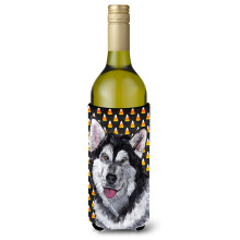 Alaskan Malamute Bomboane Porumb Halloween Sticla de vin Izolator pentru bauturi Hugger SC9496LITERK