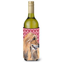 Afghan Hound Hearts Love and Valentine's Day Sticla de vin Izolator pentru bauturi Hugger SC9503LITERK