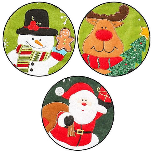Linen Santa Embroidered Christmas Socks 2