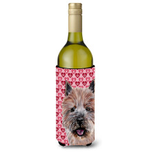 Izolator pentru bauturi pentru sticla de vin Norwich Terrier Hearts and Love Hugger SC9710LITERK