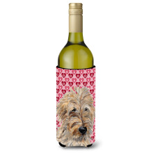 Golden Doodle 2 Hearts and Love Sticla de vin Izolator pentru bauturi Hugger SC9715LITERK