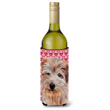 Izolator pentru sticla de vin Norfolk Terrier Hearts and Love Hugger SC9712LITERK