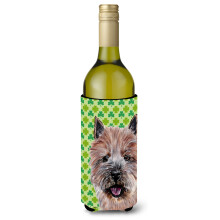 Norwich Terrier Lucky Shamrock St. Patrick's Day Sticla de vin Izolator pentru bauturi Hugger SC9734LITERK