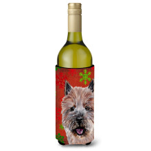 Norwich Terrier Fulgi de zapada ro?ii pentru sticla de vin de vacan?a Izolator pentru bauturi Hugger SC9758LITERK