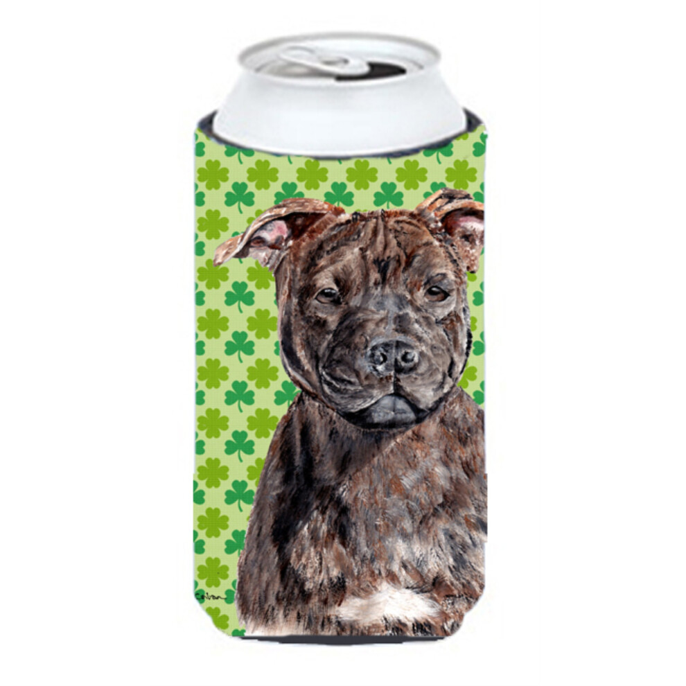 Contenitore Isolante Per Bevande Alto Per La Festa Di San Patrizio, A Forma Di Trifoglio Fortunato, Con Motivo Staffordshire Bull Terrier, SC9729TBC-image