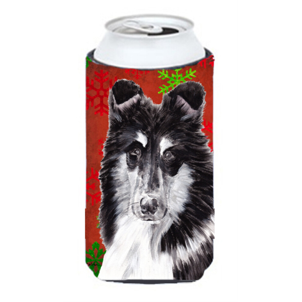Isolateur De Boissons Pour Grand Gar On, Motif Flocons De Neige Rouges, Motif Collie Noir Et Blanc, SC9750TBC-image