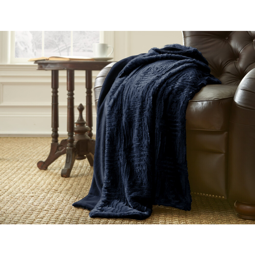 Jet    de luxe en fausse fourrure Amrapur Overseas Indigo