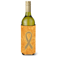 Peach Ribbon for Uterin Cancer Con?tientity Vin Bottle Beaverage Izsolator Hugger An1219literk