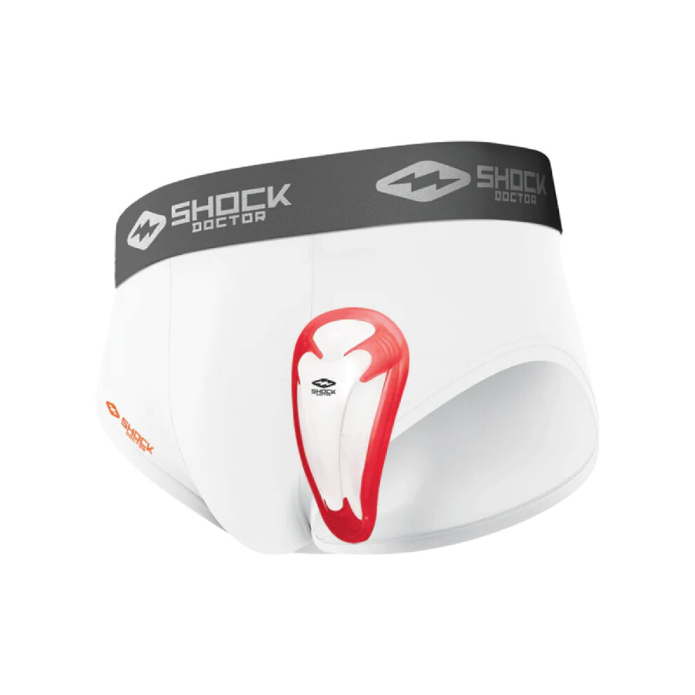 Shock Doctor boys Brief and Protective Cup  White  Small