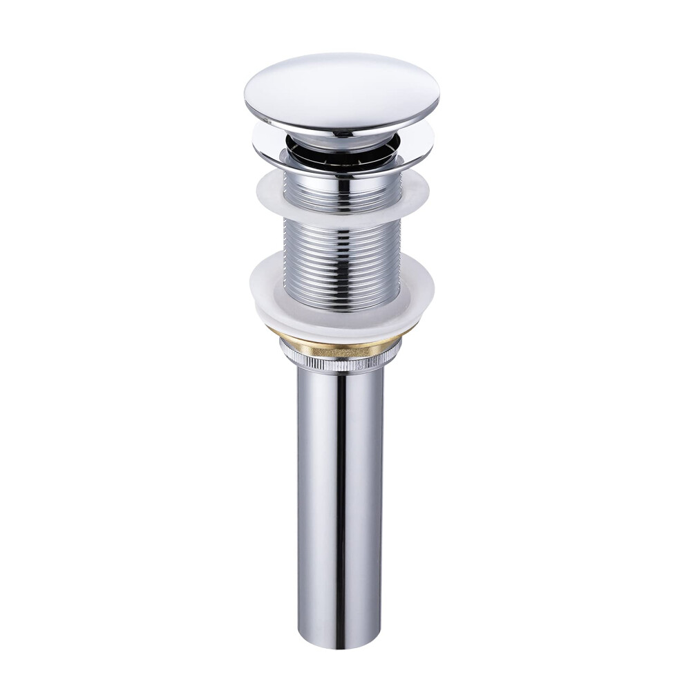 Kes Bathroom Sink Drain Without Overflow Vessel Sink Lavatory Vanity Pop Up Drain Stopper Polished Chrome All Metal Rustproof Brass And 304 Stainless 702168577607