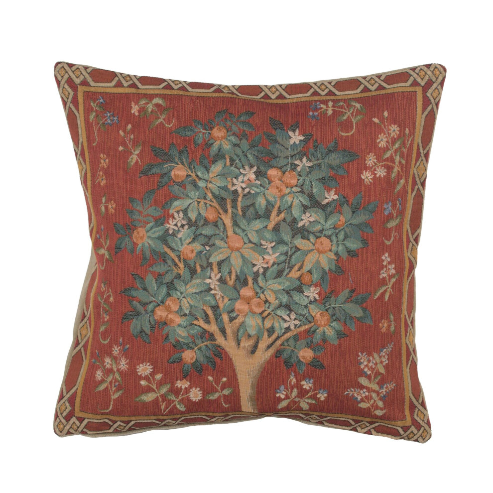 Charlotte Home Furnishings Throw Pillow Covers for Couch 19X19 in Red Tree Decorative Pillow Covers for Bed Large Tapestry Sofa Pillow Covers for Cozy