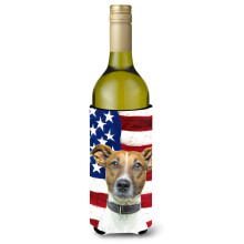 Steagul american al SUA cu Jack Russell Terrier izolator pentru sticla de vin pentru bauturi Hugger KJ1155LITERK