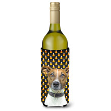 Candy Corn Halloween Jack Russell Terrier Sticla de vin Izolator pentru bauturi Hugger KJ1211LITERK