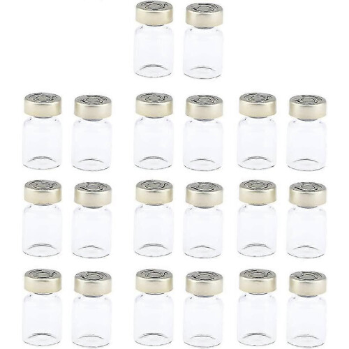 20pcs Empty Sterile Glass Sealed Vial Bottle Liquid Container - Clear, 10ml, Clear 2