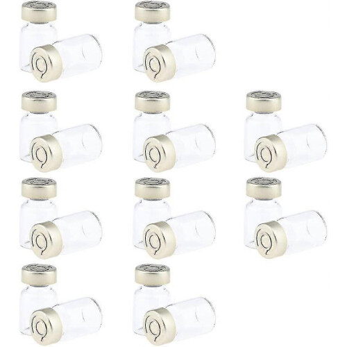 20pcs Empty Sterile Glass Sealed Vial Bottle Liquid Container - Clear, 10ml, Clear