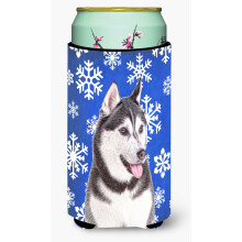 Vacan?a cu fulgi de zapada de iarna Alaskan Malamute Tall Boy Izolator pentru bauturi Hugger KJ1175TBC