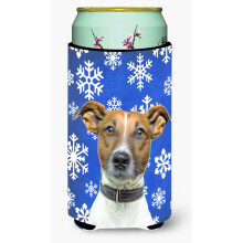 Fulgi de zapada de iarna Sarbatori Jack Russell Terrier Tall Boy Izolator pentru bauturi Hugger KJ1176TBC