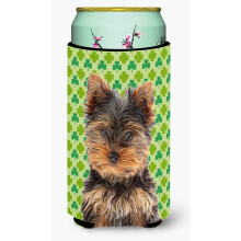 Ziua Sf. Patrick Shamrock Yorkie Puppy / Yorkshire Terrier Tall Boy Izolator pentru bauturi Hugger KJ1202TBC