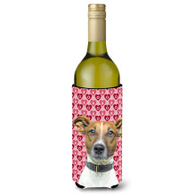 Hearts Love and Valentine's Day Jack Russell Terrier Sticla de vin Izolator pentru bauturi Hugger KJ1190LITERK