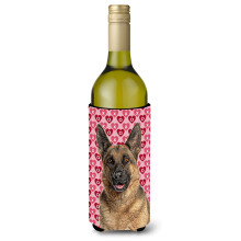 Hearts Love ?i Ziua ndragosti?ilor Ciobanesc German Sticla de vin Izolator pentru bauturi Hugger KJ1194LITERK