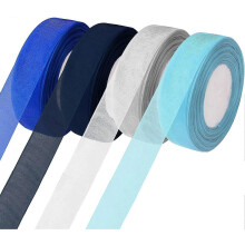 4 Rolls Sheer Organza Ribbon, 25mm x 45m Each RollSheer Chiffon Ribbon roll for Fabric Gift Wrapping,Floral, Wedding Decorations,Bows