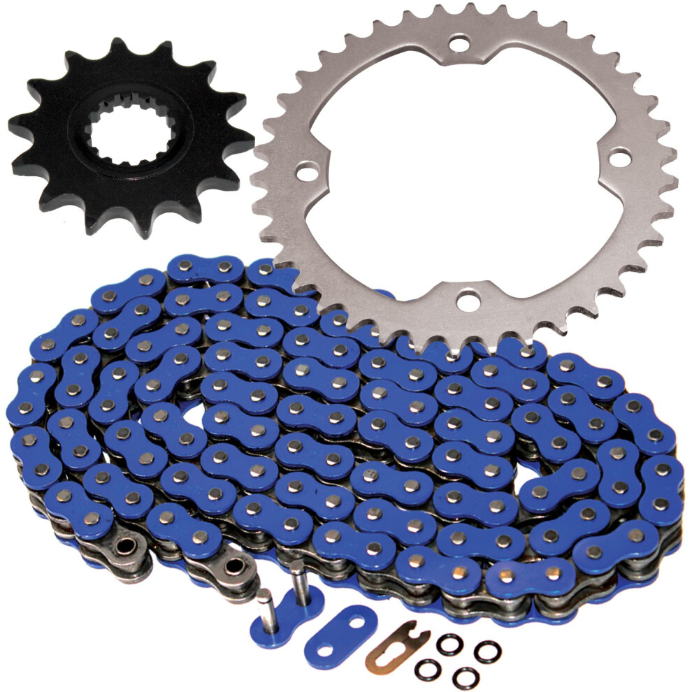 Caltric O-Ring Drive Chain & Sprockets Kit Compatible With Yamaha Raptor 700R Yfm700r Yfm-700R 2006-2014 Blue 888552341013
