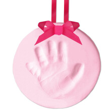 Tiny Ideas DIY Baby-Handabdruck oder Fu   abdruck, Andenken, kein Backen, Ornament mit Band, Baby-M   dchen-Kinderzimmer-Dekor, Rosa
