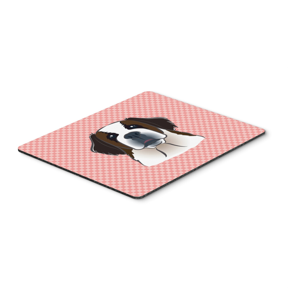 Caroline's Treasures Checkerboard Saint Bernard Mouse Pad/Hot Pad/Trivet Bb1246mp Pink 615872913855