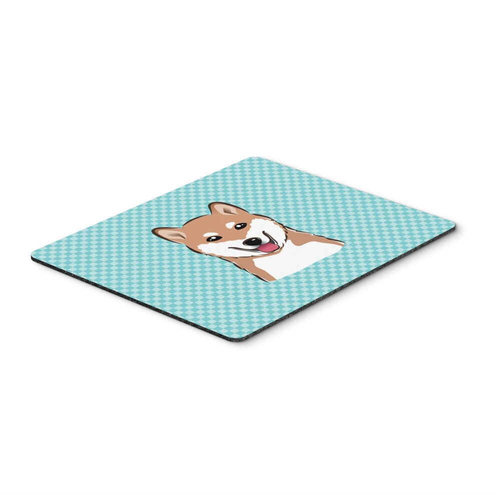 Caroline's Treasures Checkerboard Shiba Inu Mouse Pad/Hot Pad/Trivet Bb1163mp Blue 615872913022