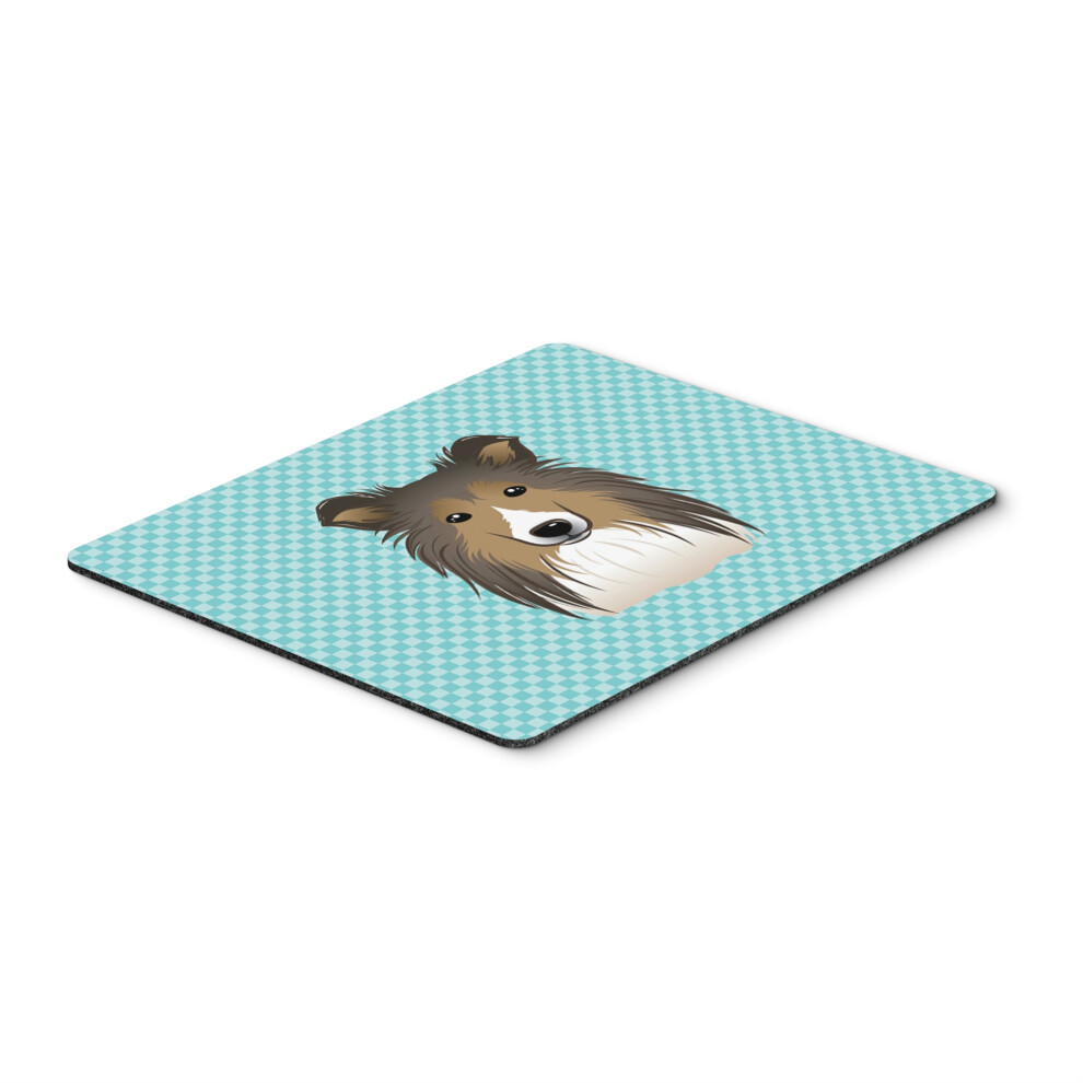 Caroline's Treasures Checkerboard Sheltie Mouse Pad/Hot Pad/Trivet Bb1180mp Blue 615872913190
