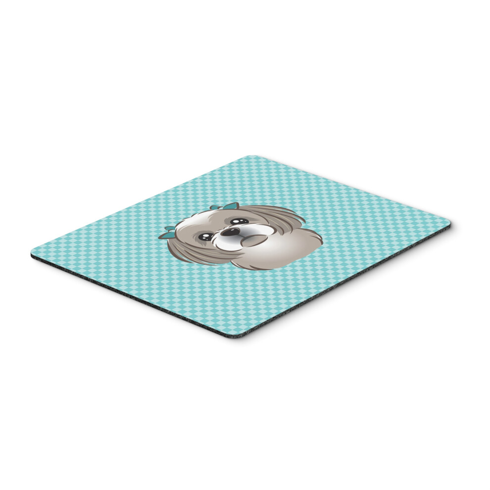 Caroline's Treasures Checkerboard Shih Tzu Mouse Pad/Hot Pad/Trivet Bb1188mp Blue/Gray/Silver 615872913275