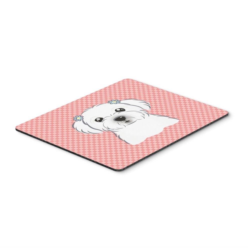Caroline's Treasures Checkerboard Maltese Mouse Pad/Hot Pad/Trivet Bb1208mp Pink 615872913473