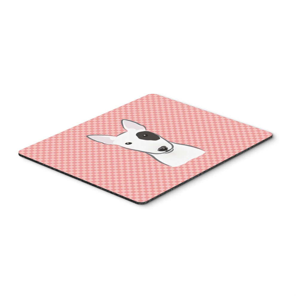 Caroline's Treasures Checkerboard Bull Terrier Mouse Pad/Hot Pad/Trivet Bb1209mp Pink 615872913480