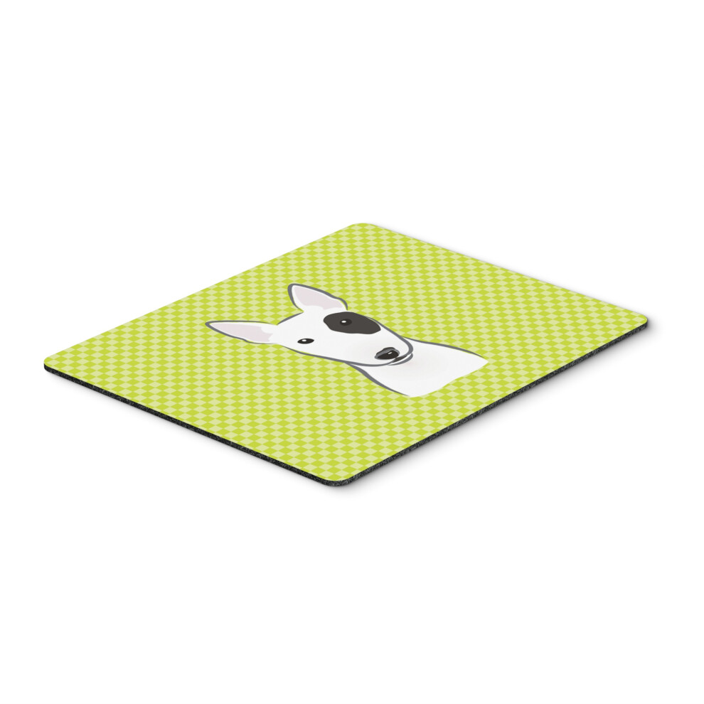 Caroline's Treasures Checkerboard Lime Bull Terrier Mouse Pad/Hot Pad/Trivet Bb1271mp Green 615872914104