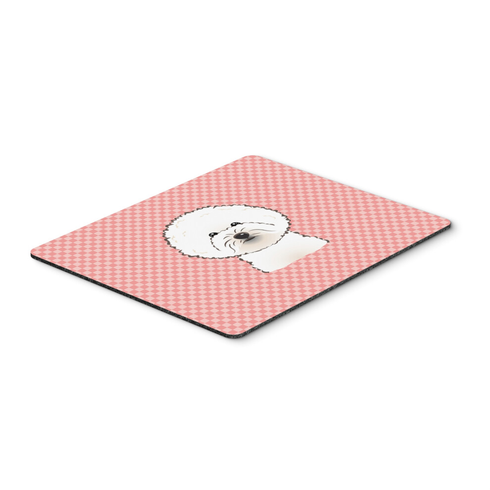 Caroline's Treasures Checkerboard Bichon Frise Mouse Pad/Hot Pad/Trivet Bb1217mp Pink 615872913565