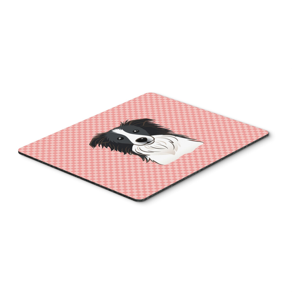 Caroline's Treasures Checkerboard Border Collie Mouse Pad/Hot Pad/Trivet Bb1241mp Pink 615872913800