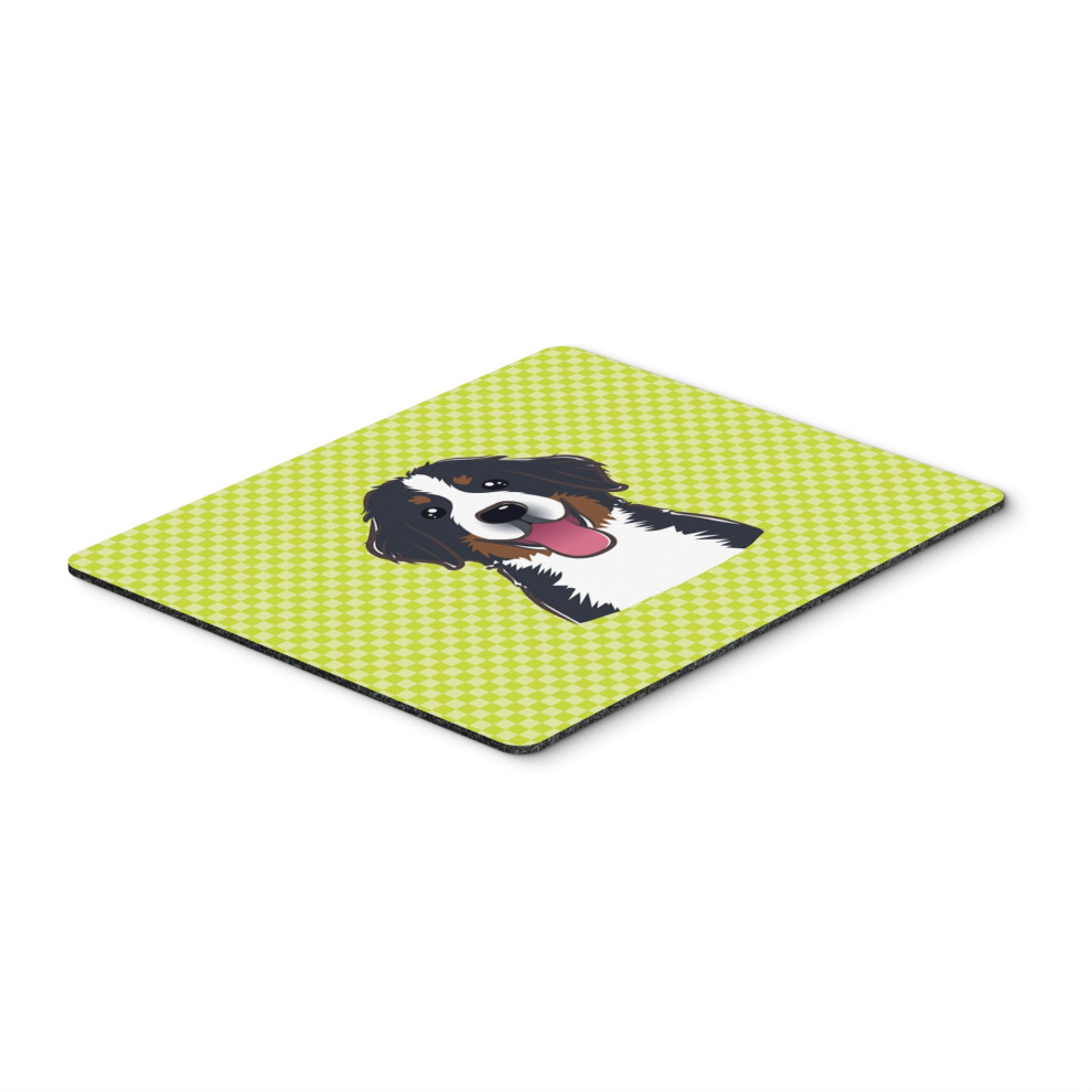 Caroline's Treasures Checkerboard Lime Bernese Mountain Dog Mouse Pad/Hot Pad/Trivet Bb1299mp Green 615872914388